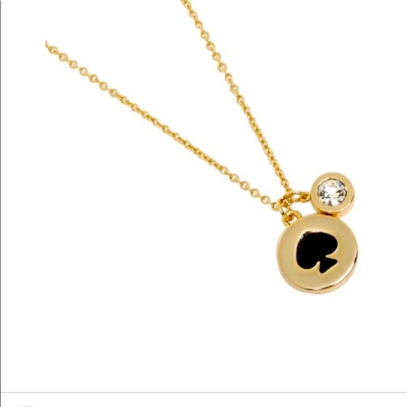 NWT Kate Spade Spade Charm Necklace - Black Enamel